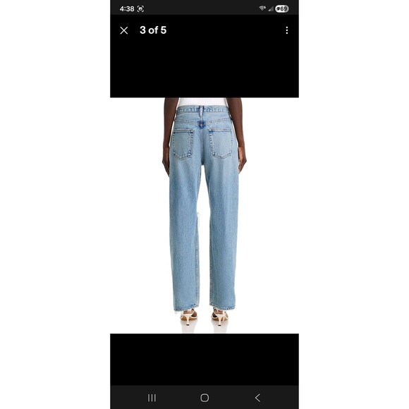 Agolde Kelly Jeans Backdrop Blue Size 26 Straight Distressed NWT New - Picture 11 of 13
